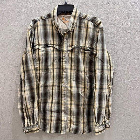 Carhartt Mens Shirt Size XL Button up Multicolor  Force Mandan Plaid Relaxed Fit - Picture 2 of 6